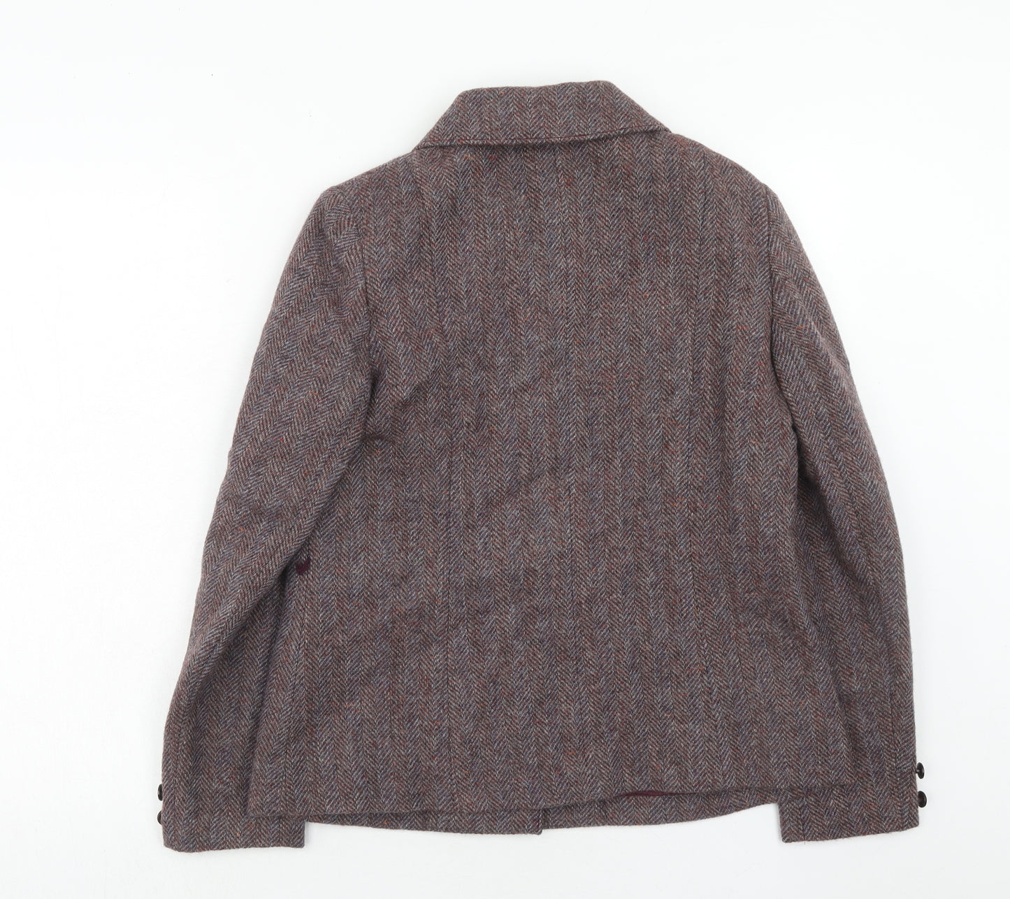 St Michael Womens Purple Geometric Jacket Size 14 Button