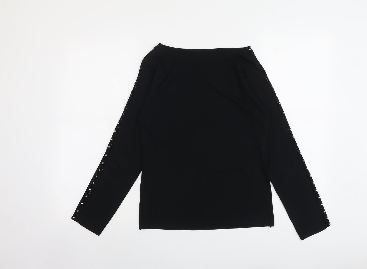 Sky Designs Womens Black Boat Neck Viscose Pullover Jumper Size 10