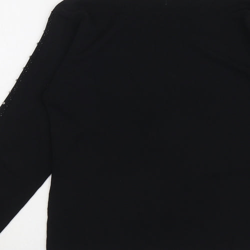 Sky Designs Womens Black Boat Neck Viscose Pullover Jumper Size 10