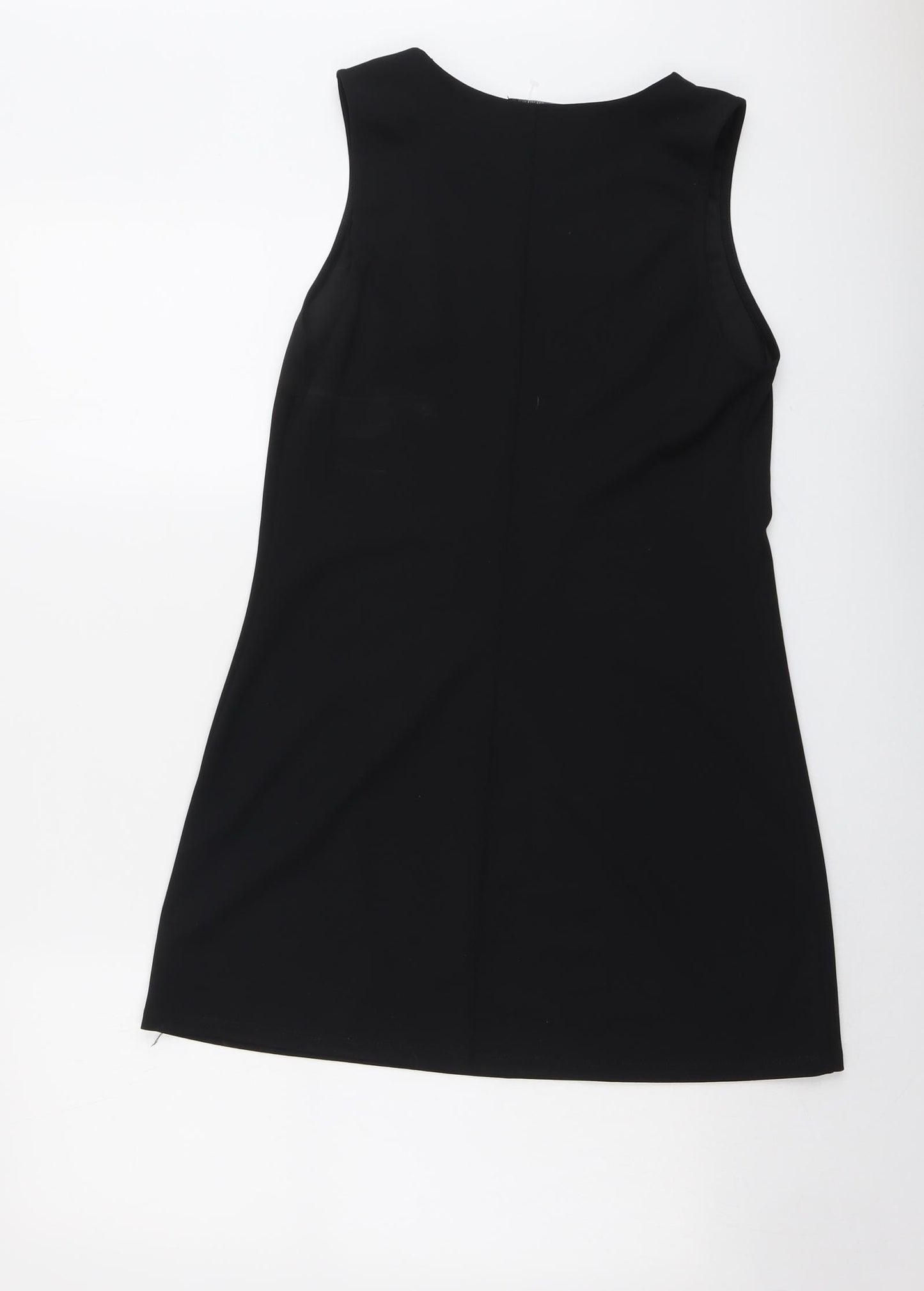 Zara Womens Black Polyester Shift Size S Round Neck Pullover