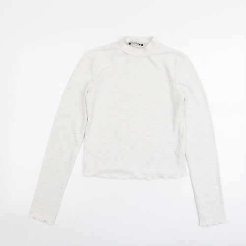Bershka Womens Grey Round Neck Polyester Pullover Jumper Size M