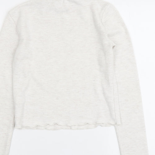 Bershka Womens Grey Round Neck Polyester Pullover Jumper Size M