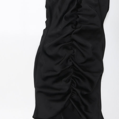 PRETTYLITTLETHING Womens Black Polyester Mini Size 6 Sweetheart Zip - Strapless