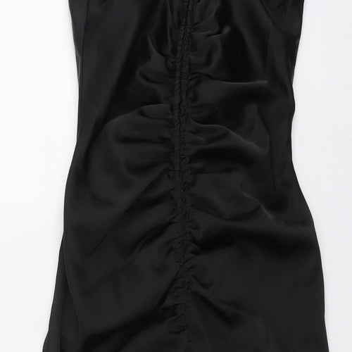 PRETTYLITTLETHING Womens Black Polyester Mini Size 6 Sweetheart Zip - Strapless