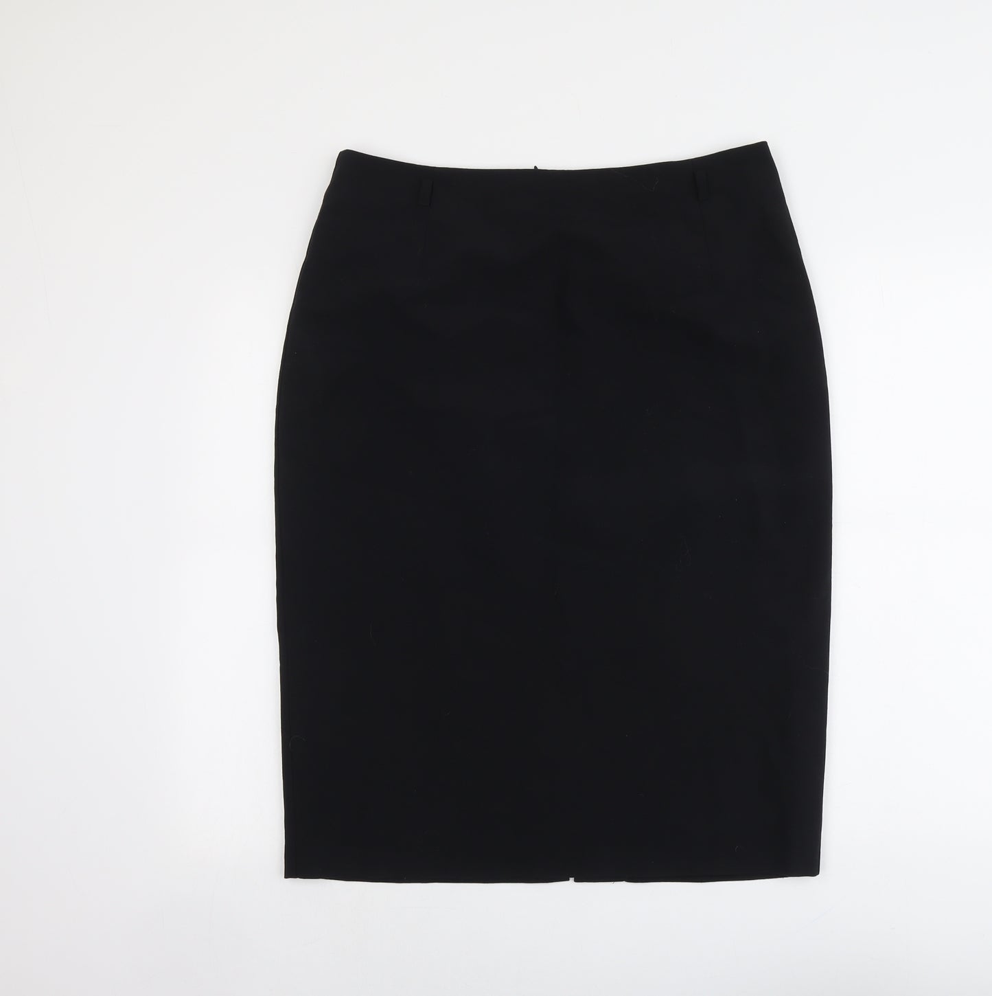 Marks and Spencer Womens Black Polyester A-Line Skirt Size 16 Zip