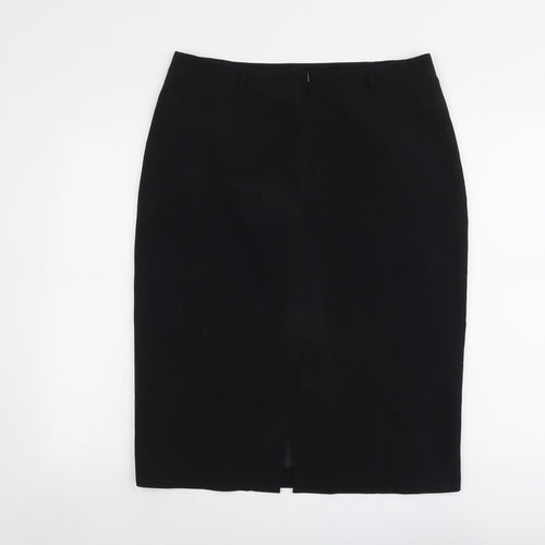 Marks and Spencer Womens Black Polyester A-Line Skirt Size 16 Zip