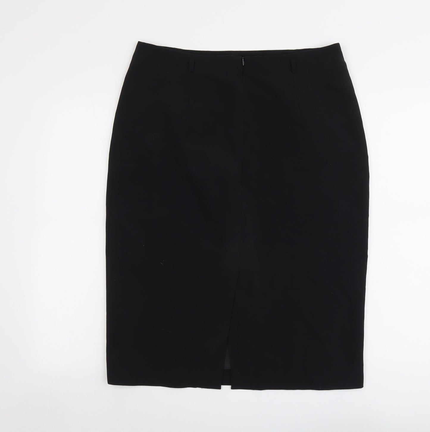 Marks and Spencer Womens Black Polyester A-Line Skirt Size 16 Zip
