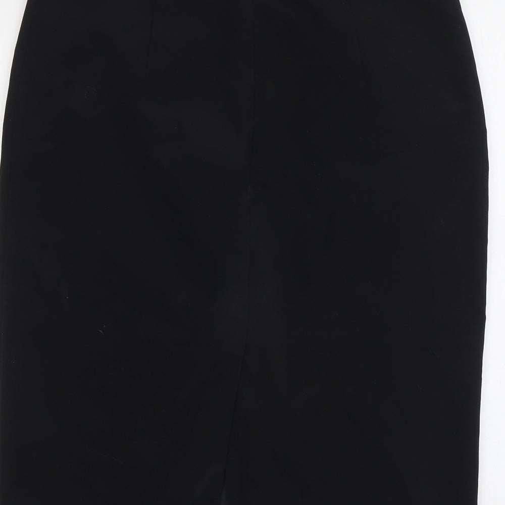 Marks and Spencer Womens Black Polyester A-Line Skirt Size 16 Zip