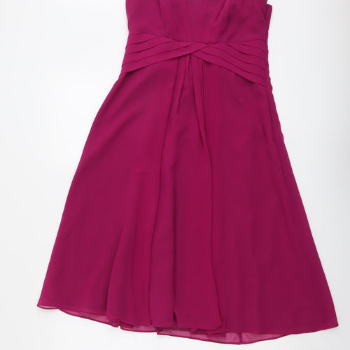 Debut Womens Purple Polyester Fit & Flare Size 10 Sweetheart Zip - Strapless