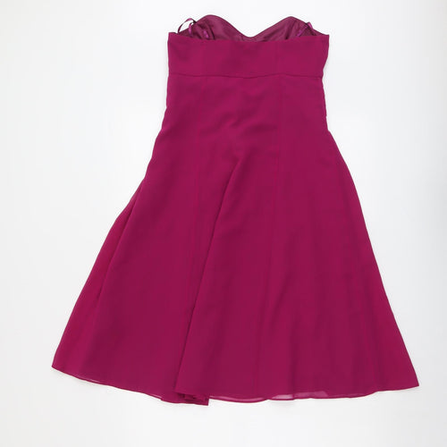 Debut Womens Purple Polyester Fit & Flare Size 10 Sweetheart Zip - Strapless