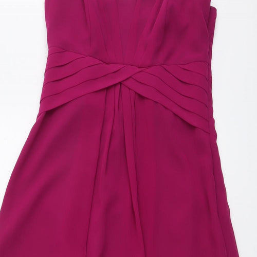 Debut Womens Purple Polyester Fit & Flare Size 10 Sweetheart Zip - Strapless
