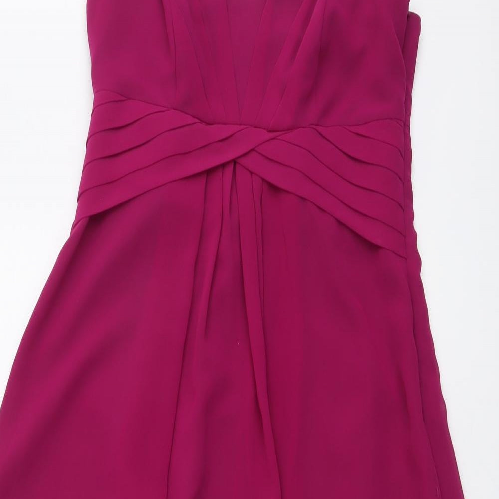 Debut Womens Purple Polyester Fit & Flare Size 10 Sweetheart Zip - Strapless