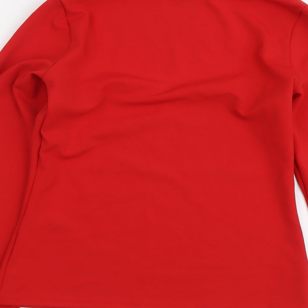 H&M Womens Red Polyester Basic Blouse Size S Square Neck