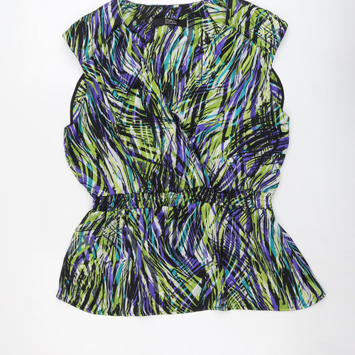 Star Womens Multicoloured Geometric Polyester Basic Blouse Size 18 V-Neck