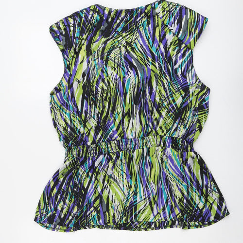 Star Womens Multicoloured Geometric Polyester Basic Blouse Size 18 V-Neck