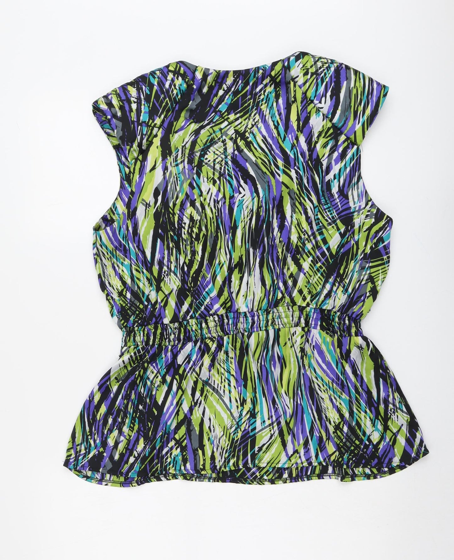 Star Womens Multicoloured Geometric Polyester Basic Blouse Size 18 V-Neck