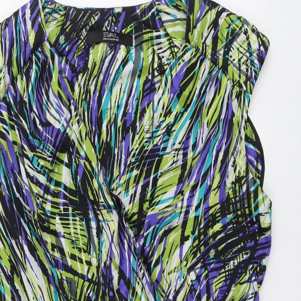 Star Womens Multicoloured Geometric Polyester Basic Blouse Size 18 V-Neck