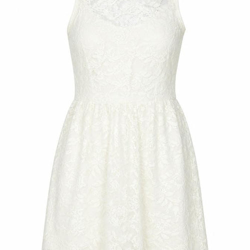 Dorothy Perkins Womens Ivory Polyester Tank Dress Size 10 Boat Neck Pullover