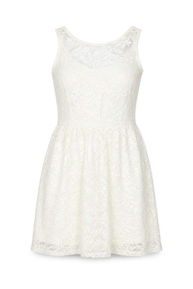 Dorothy Perkins Womens Ivory Polyester Tank Dress Size 10 Boat Neck Pullover