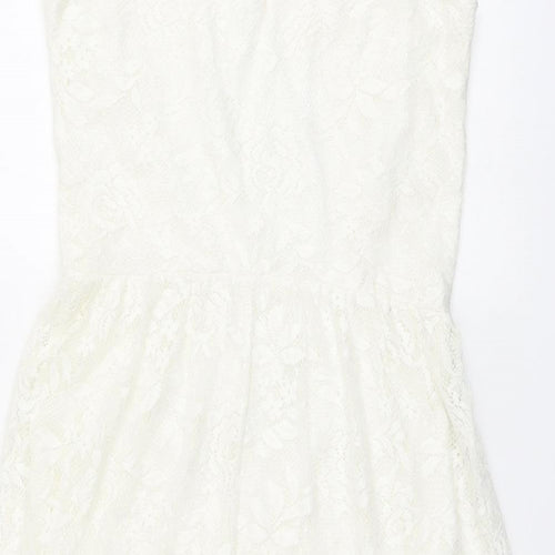 Dorothy Perkins Womens Ivory Polyester Tank Dress Size 10 Boat Neck Pullover