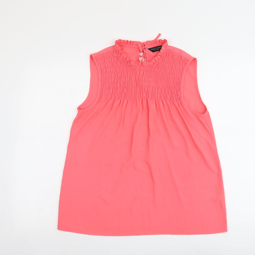 Dorothy Perkins Womens Pink Polyester Basic Tank Size 12 Round Neck