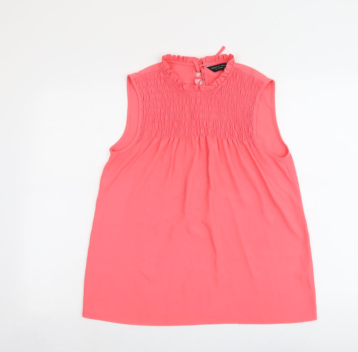 Dorothy Perkins Womens Pink Polyester Basic Tank Size 12 Round Neck