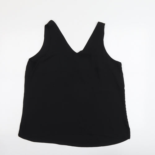 Wallis Womens Black Polyester Basic Tank Size 16 V-Neck