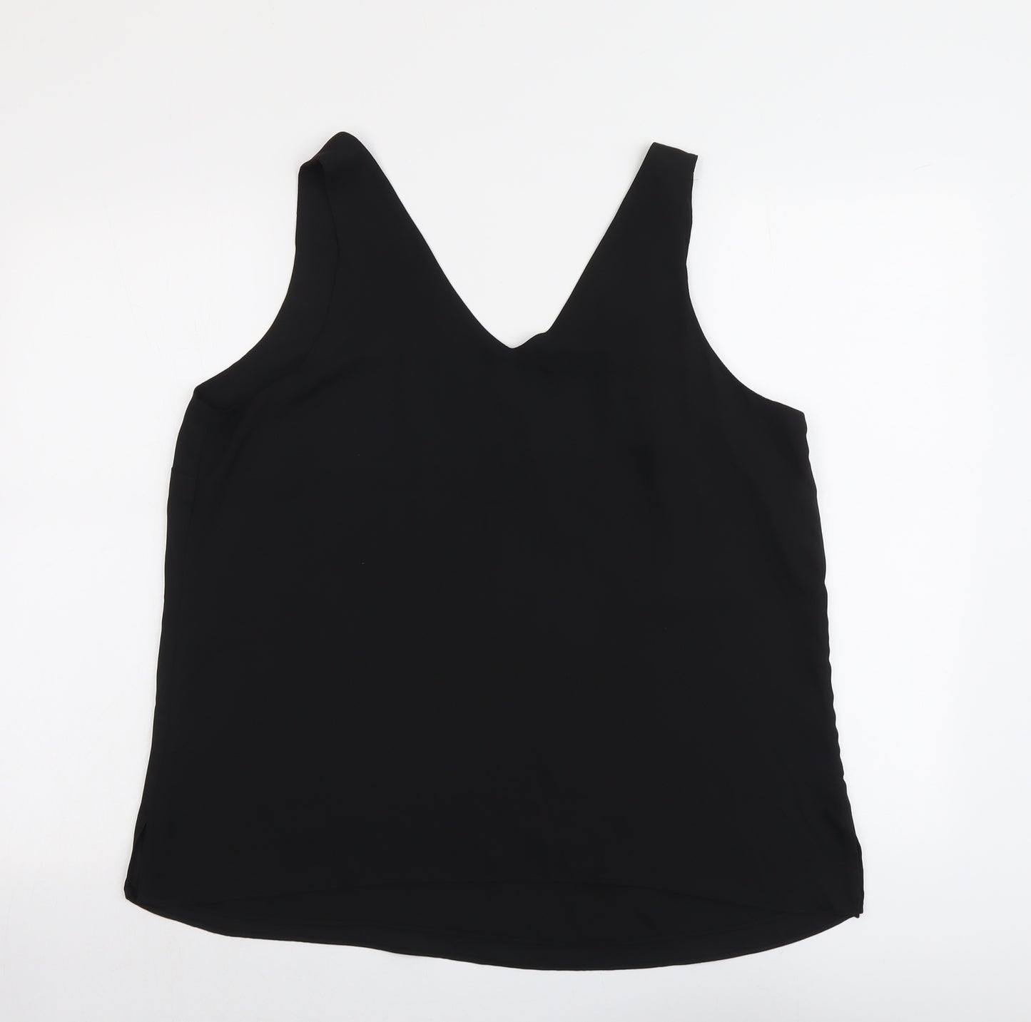 Wallis Womens Black Polyester Basic Tank Size 16 V-Neck