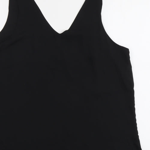 Wallis Womens Black Polyester Basic Tank Size 16 V-Neck