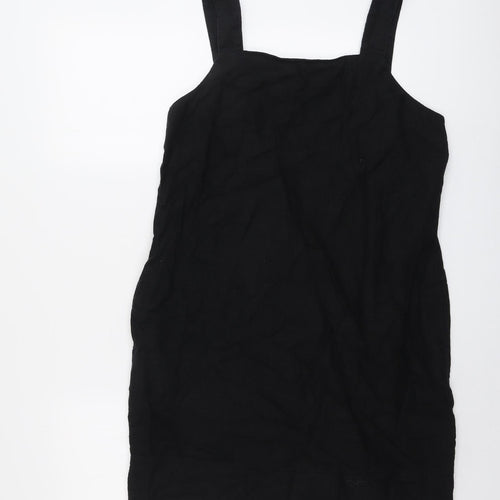 NEXT Womens Black Linen Tank Dress Size 12 Square Neck Pullover