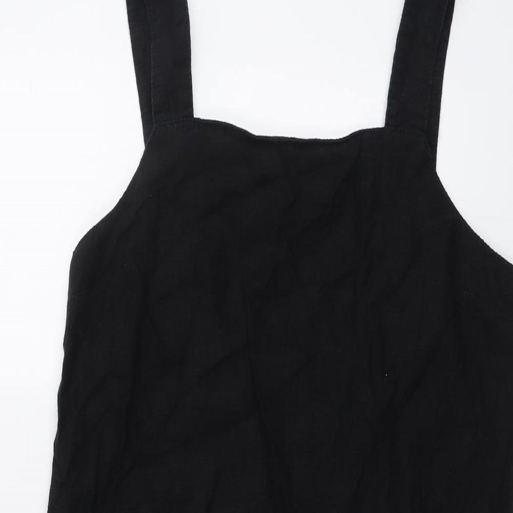 NEXT Womens Black Linen Tank Dress Size 12 Square Neck Pullover