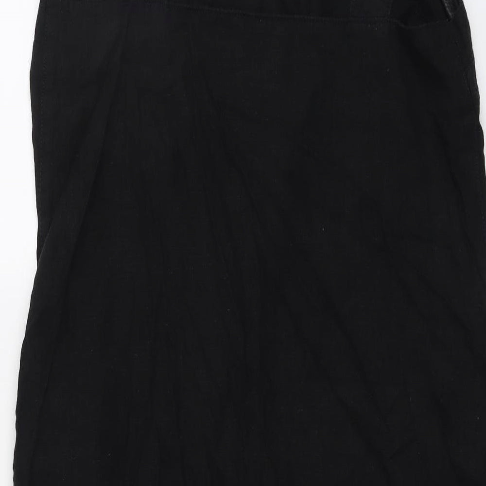 NEXT Womens Black Linen Tank Dress Size 12 Square Neck Pullover