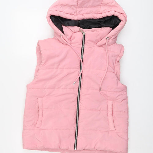 Boohoo Womens Pink Gilet Jacket Size S Zip