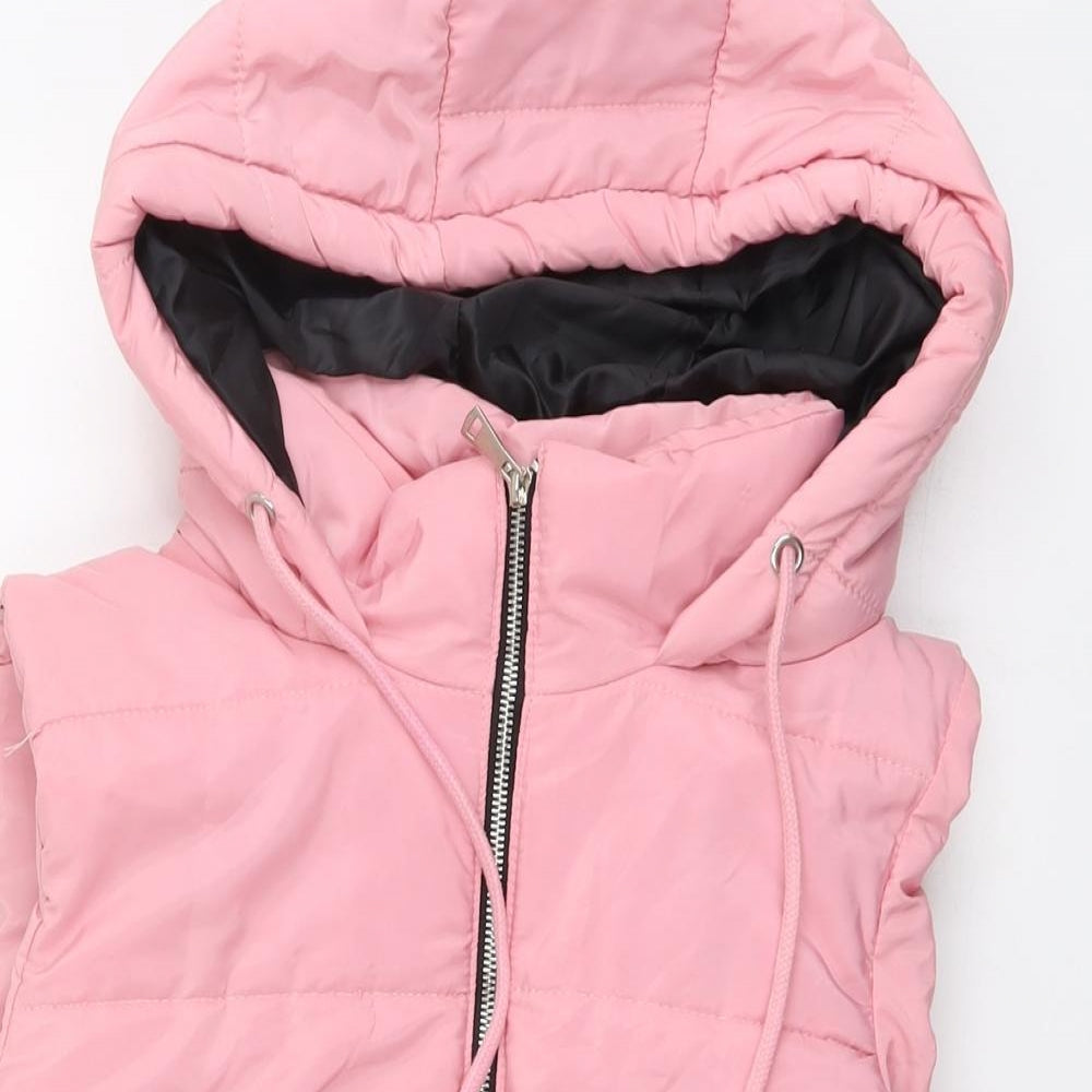 Boohoo Womens Pink Gilet Jacket Size S Zip