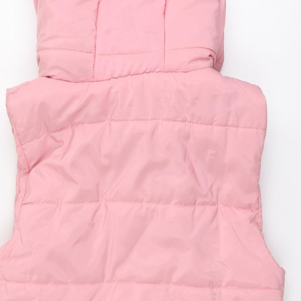 Boohoo Womens Pink Gilet Jacket Size S Zip