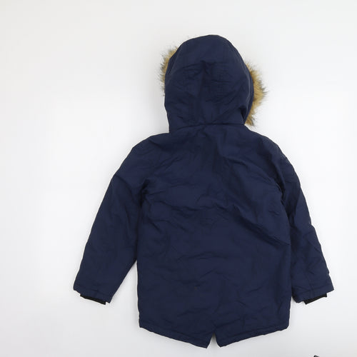 Marks and Spencer Boys Blue Windbreaker Jacket Size 6-7 Years Zip