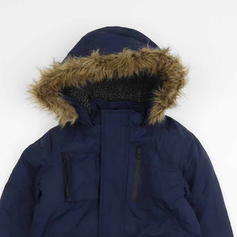 Marks and Spencer Boys Blue Windbreaker Jacket Size 6-7 Years Zip