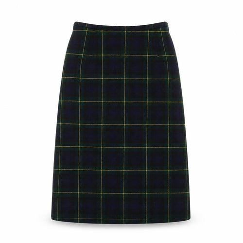 Pringle Womens Green Plaid Wool A-Line Skirt Size 28 in Zip