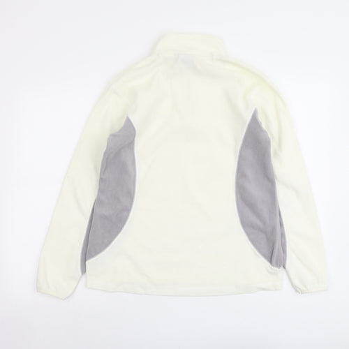 FIVE SEASONS Womens Ivory Polyester Pullover Sweatshirt Size 14 Zip