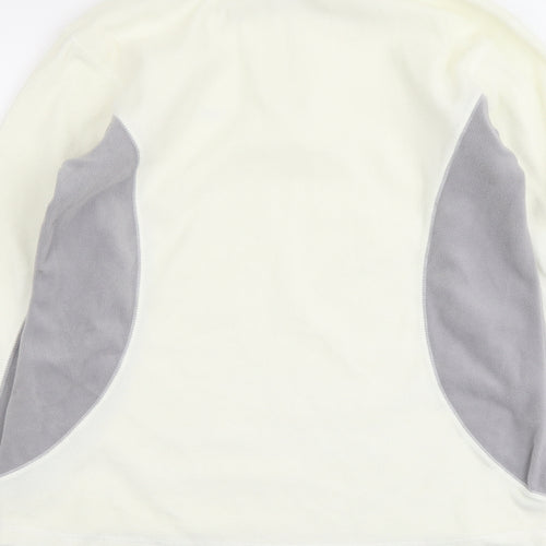 FIVE SEASONS Womens Ivory Polyester Pullover Sweatshirt Size 14 Zip