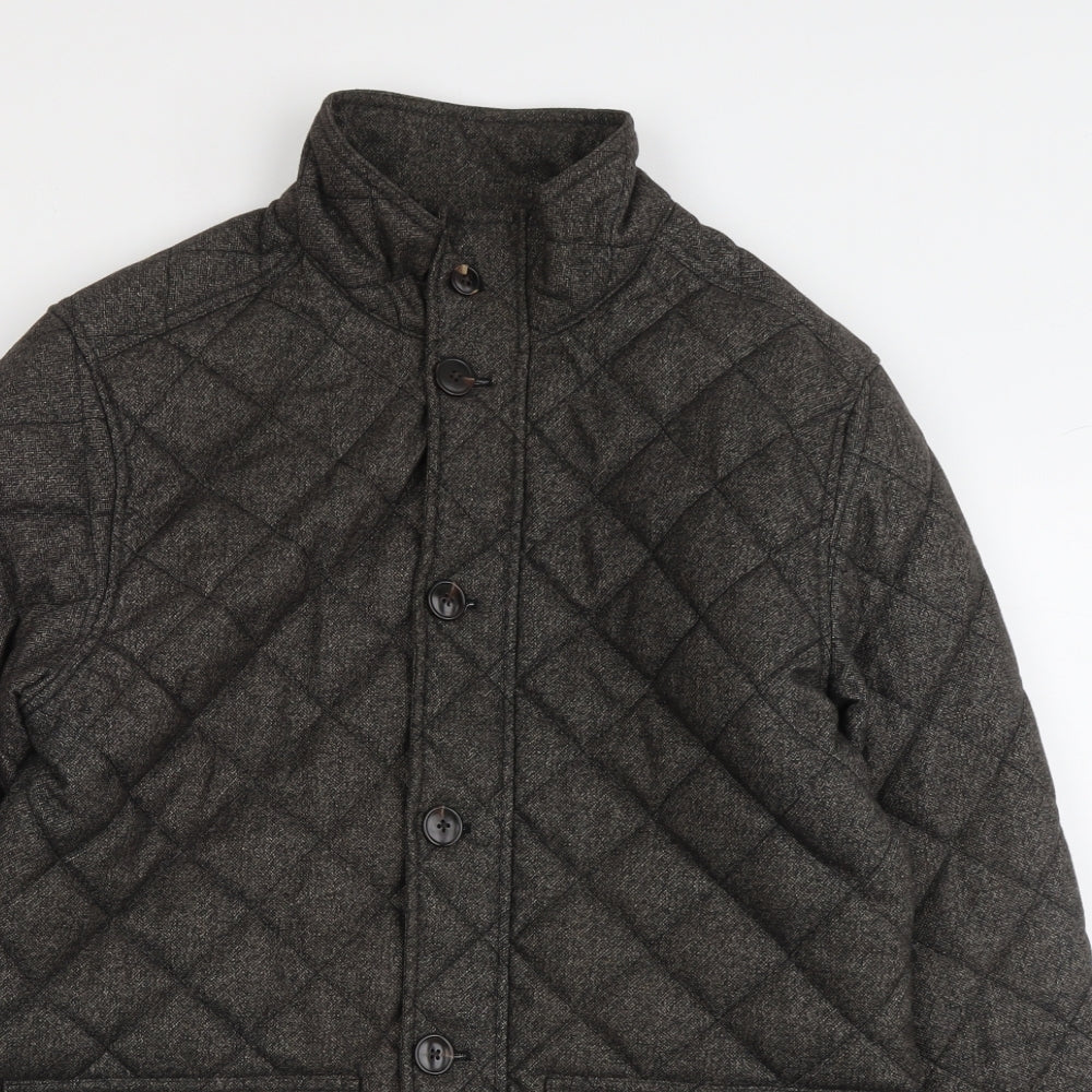 NEXT Mens Brown Quilted Jacket Size M Zip
