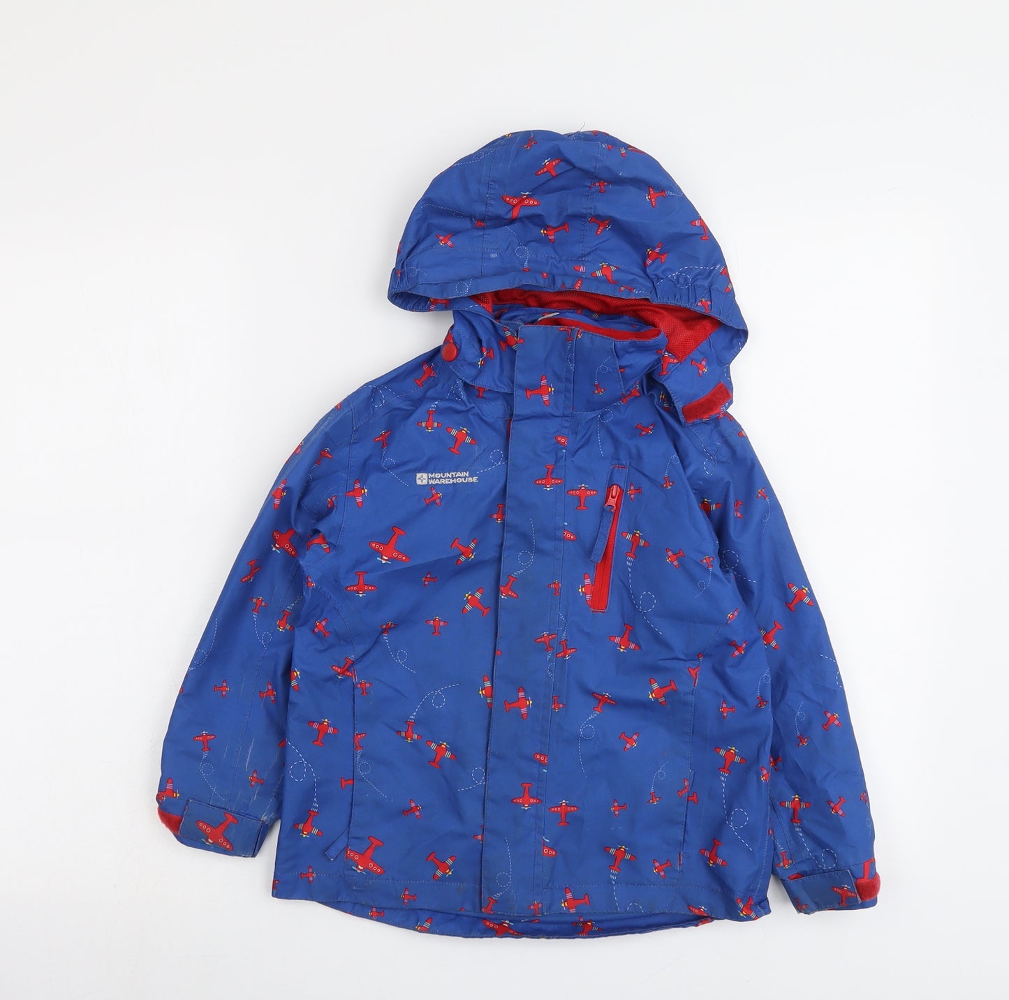 Mountain Warehouse Boys Blue Geometric Windbreaker Jacket Size 5-6 Years Zip