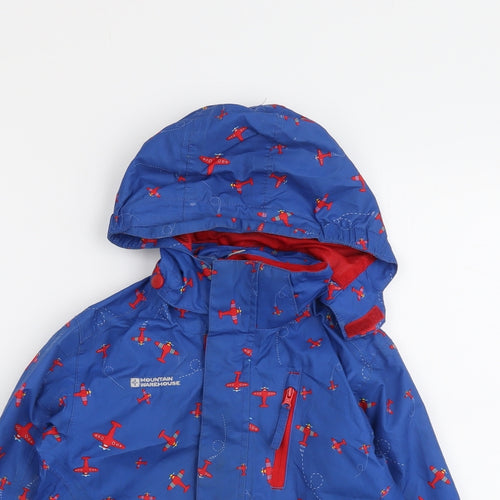 Mountain Warehouse Boys Blue Geometric Windbreaker Jacket Size 5-6 Years Zip