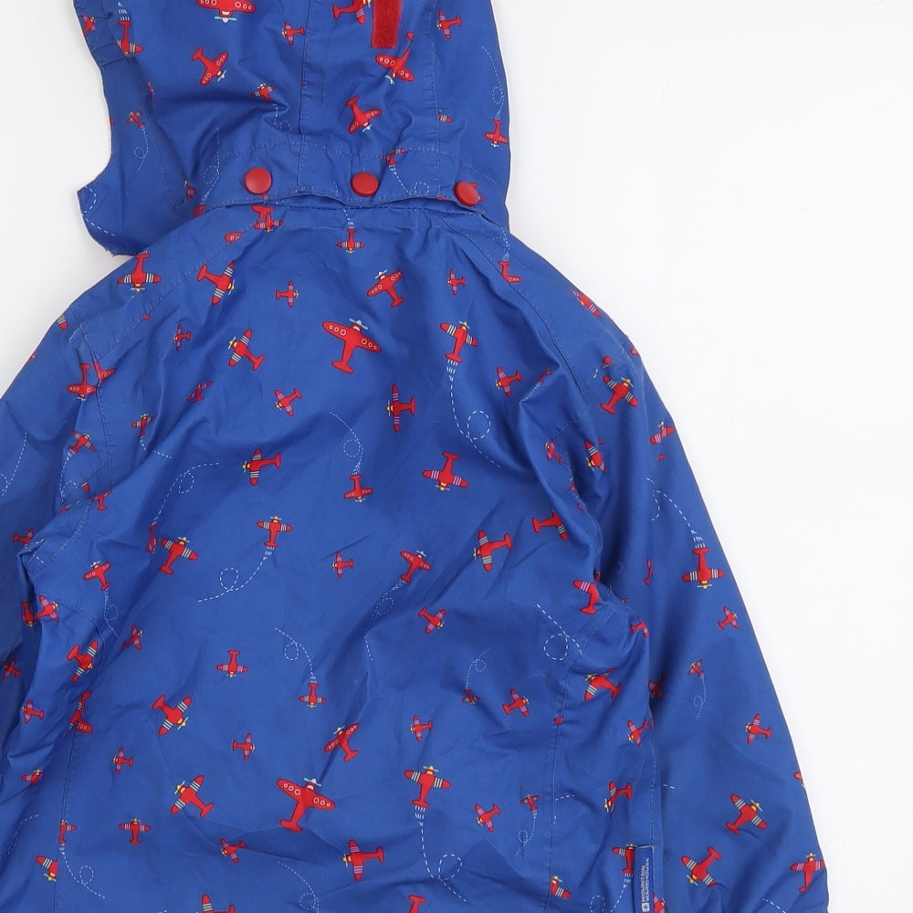 Mountain Warehouse Boys Blue Geometric Windbreaker Jacket Size 5-6 Years Zip