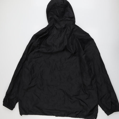 Cotton Traders Mens Black Rain Coat Coat Size 2XS Zip