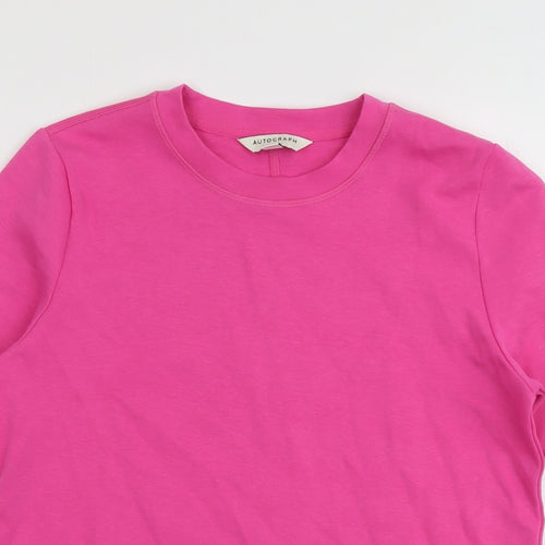 Autograph Womens Pink Cotton Basic T-Shirt Size 10 Round Neck