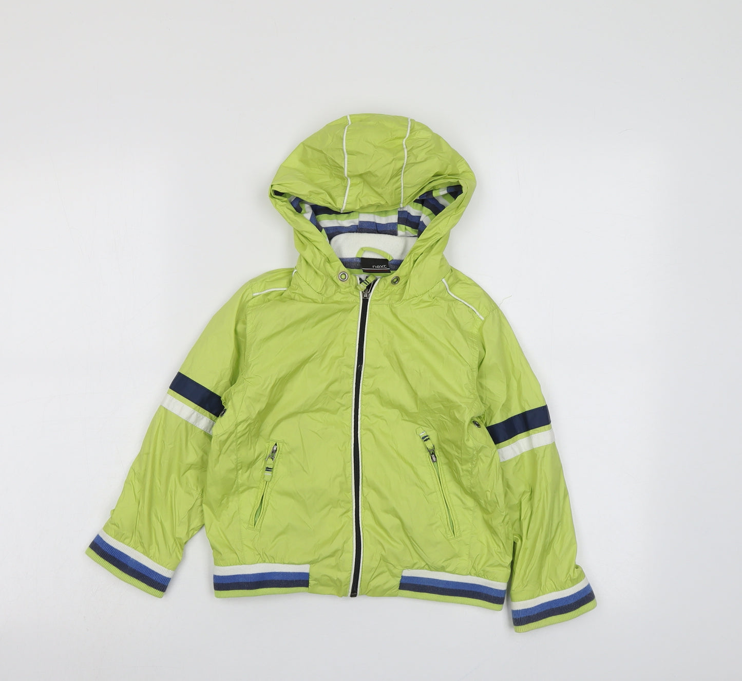 NEXT Boys Green Striped Jacket Size 4-5 Years Zip