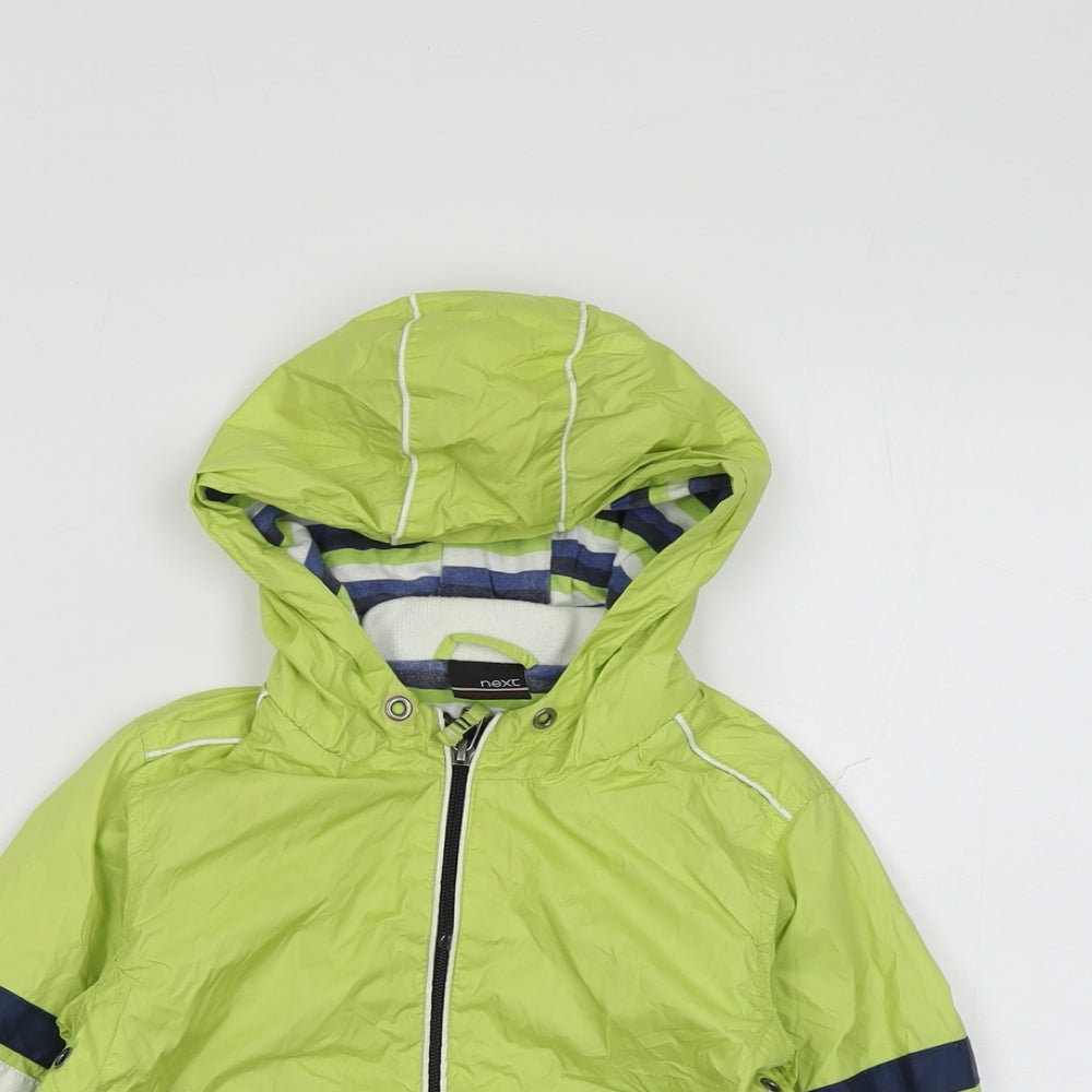 NEXT Boys Green Striped Jacket Size 4-5 Years Zip