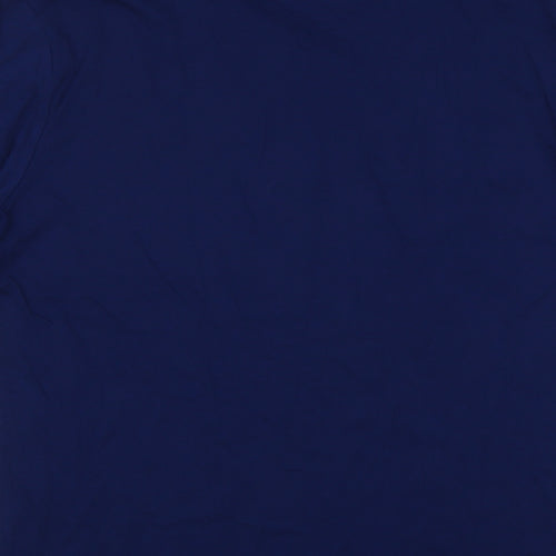 Marks and Spencer Mens Blue Cotton T-Shirt Size M Round Neck - Father Christmas Ho Ho Ho