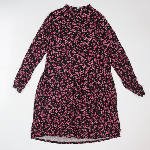 Warehouse Womens Multicoloured Floral Viscose A-Line Size 12 Round Neck Pullover